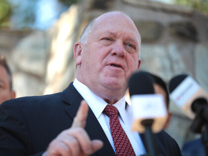 Former Acting Director of the U.S. Immigration and Customs Enforcement Thomas Homan speaking with t