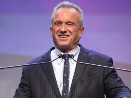 Robert F. Kennedy, Jr. speaking with supporters at a campaign rally at the Fox Tucson Thea