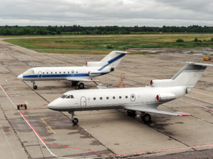 Airplanes in the airport. View from above