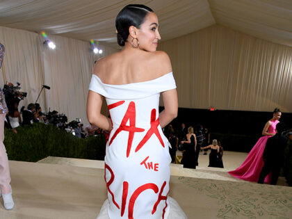 NEW YORK, NEW YORK - SEPTEMBER 13: Alexandria Ocasio-Cortez attends The 2021 Met Gala Cele