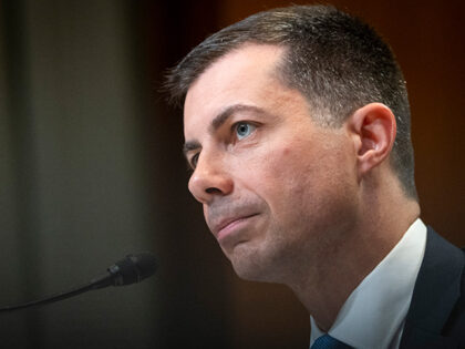 Transportation Secretary Pete Buttigieg testifies to a Senate Appropriations Subcommittee