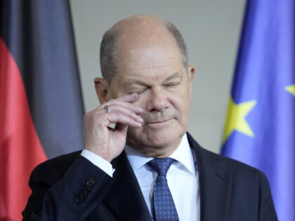 German Chancellor Olaf Scholz attends a joint press conference with Sweden's Prime Mi