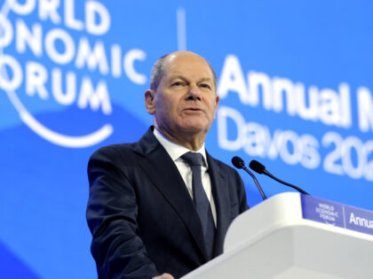 German Chancellor Olaf Scholz speaks at the Annual Meeting of World Economic Forum in Davo