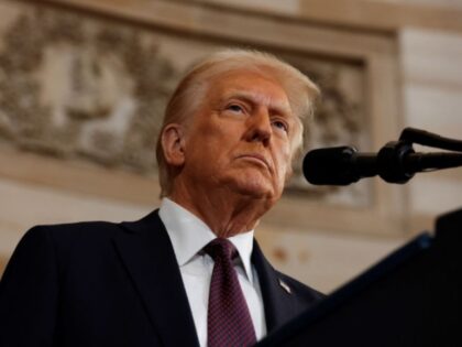 US President Donald Trump delivers his inaugural address after being sworn in as the 47th