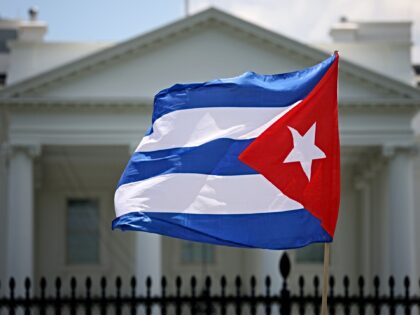 WASHINGTON, DC - JULY 13: Cuban Americans demonstrate outside the White House in support o