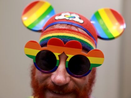 ORLANDO, FLORIDA - JUNE 03: Russell Eaves wears Mickey Mouse glasses and ears during the G