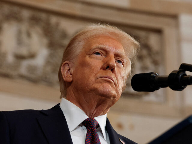 US President Donald Trump delivers his inaugural address after being sworn in as the 47th