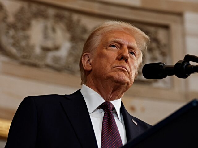 US President Donald Trump delivers his inaugural address after being sworn in as the 47th