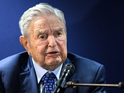 Hungarian-born US investor and philanthropist George Soros answers to questions after deli