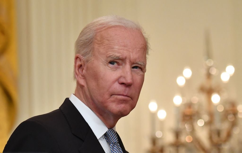 TOPSHOT - US President Joe Biden delivers remarks on the COVID-19 response and the vaccination in the East Room at the White House in Washington, DC on May 17, 2021. (Photo by Nicholas Kamm / AFP) (Photo by NICHOLAS KAMM/AFP via Getty Images)