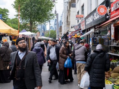 Street scene at Whitechapel Market on Whitechapel High Street on 12th June 2023 in London,