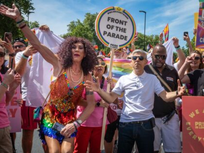 London, UK, June 29, 2024, London Mayor Sadiq Khan at the start of the annual Pride in Lon