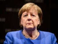 Former German chancellor Angela Merkel takes part in a talk hosted by German newspaper Die