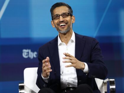 Google boss Sundar Pichai laughs