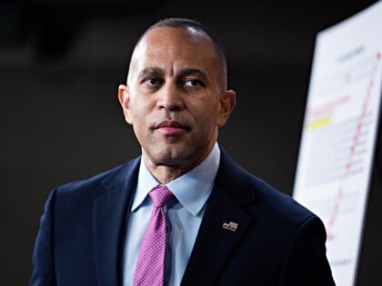 UNITED STATES - JANUARY 23: House Minority Leader Hakeem Jeffries, D-N.Y., arrives for his