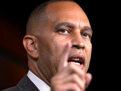 House Minority Leader Rep. Hakeem Jeffries, D-N.Y., speaks at his weekly press conference