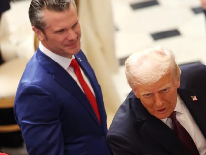 WASHINGTON, DC - JANUARY 20: U.S. President Donald Trump greets U.S. Associate Supreme Cou