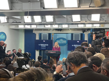 White House Press Secretary Karoline Leavitt answers questions from reporters in the brief