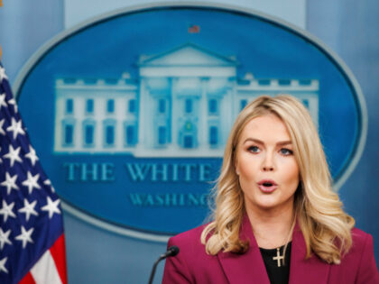 Karoline Leavitt, White House press secretary, during a news conference in the James S. Br