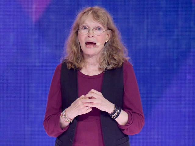 TORONTO, ON - SEPTEMBER 28: Mia Farrow attends WE Day on day 6 of the Invictus Games Toron