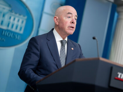 Secretary of Homeland Security Alejandro Mayorkas speaks during a press briefing, Tuesday,