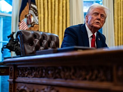 WASHINGTON, DC - JANUARY 30: President Donald Trump speaks to members of the press after s