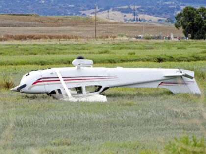 Private airplane accident Cessna 172 - stock photo Private airplane accident. Airplane fli