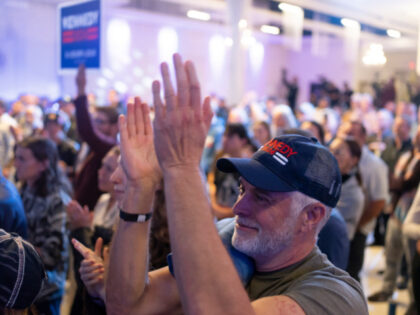 Supporters listen to a speech from Independent Presidential candidate Robert F. Kennedy Jr