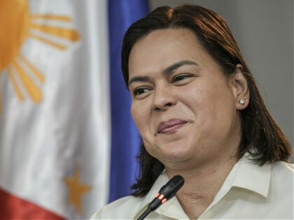 Sara Duterte, Philippines' vice president, at a news conference in Mandaluyong, Metro Mani