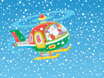 Secret Santa in helicopter