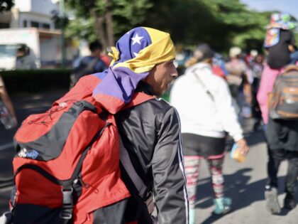 TAPACHULA, MEXICO - NOVEMBER 5: Hundreds of migrants, mostly Venezuelans, walk in a carava